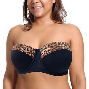 Women's Strapless Bra Seamless Plus Size 46D Balconette Bra